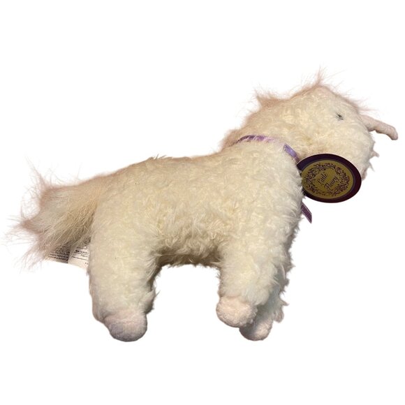 Little Fleury Unicorn Plush Toy With Purple Flower Ribbon 9" - Picture 4 of 6